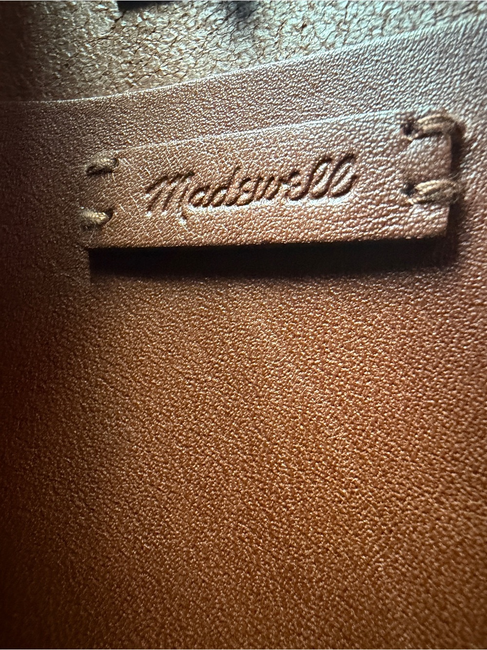 Madewell Cognac Brown Leather Crossbody saddle Bag Adjustable Strap - Picture 6 of 11